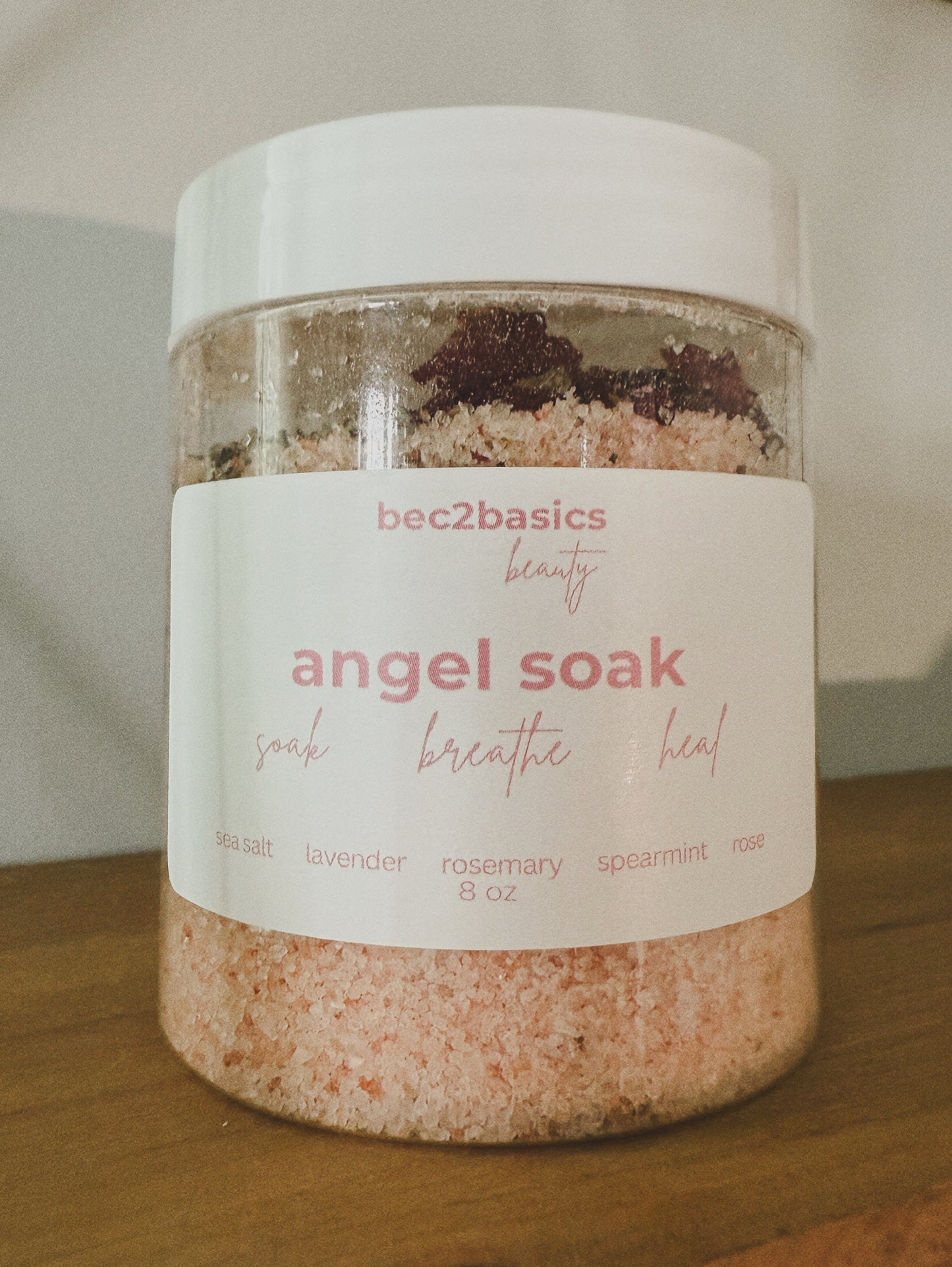 Angel Soak, your heavenly floral bath salt, 8 oz