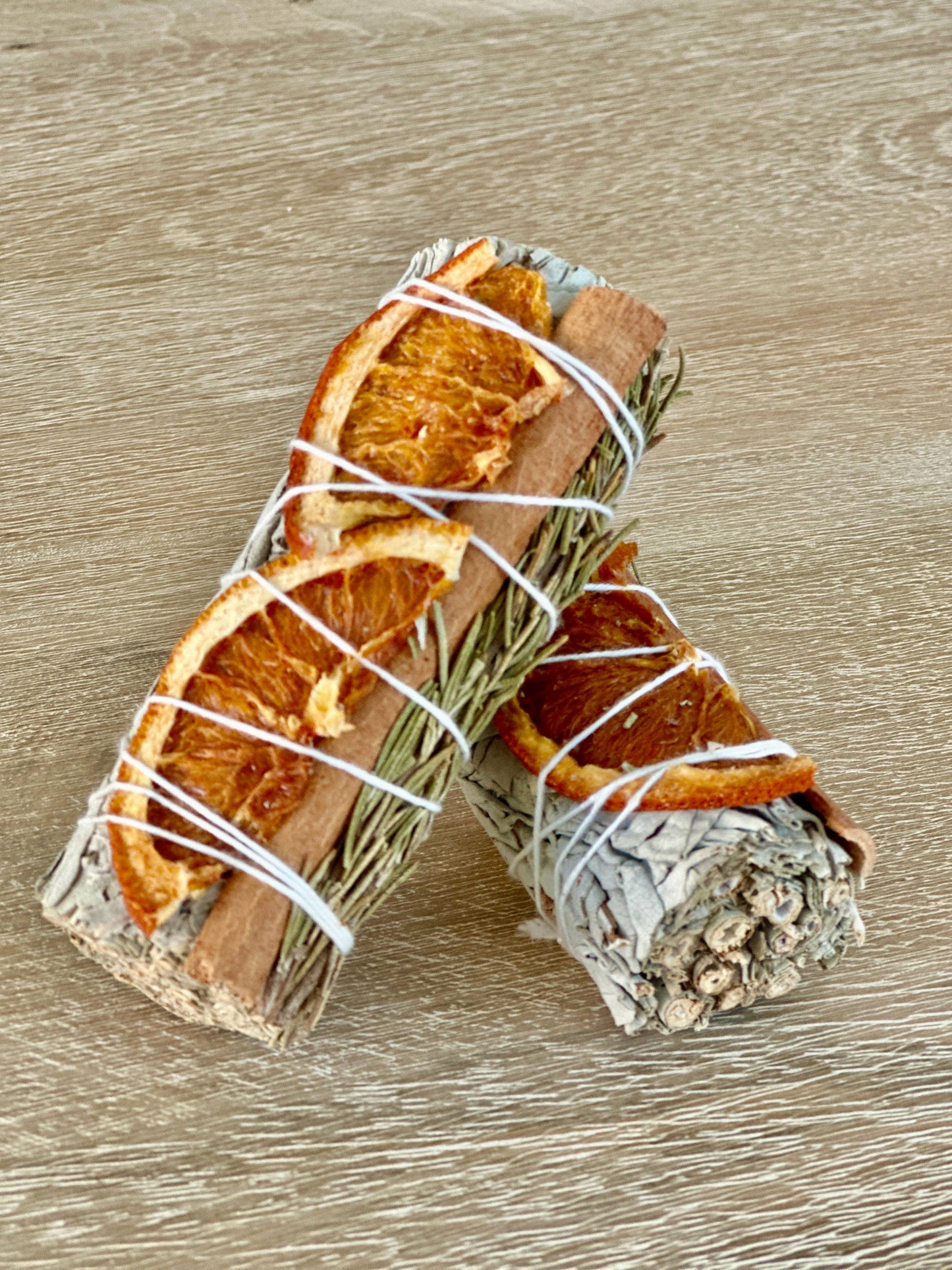 White Sage Sticks with Orange, Cinnamon, & Rosemary