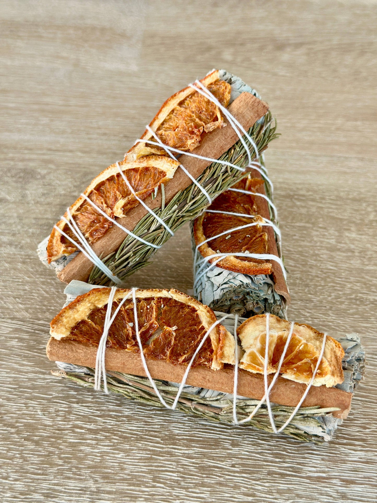 White Sage Sticks with Orange, Cinnamon, & Rosemary