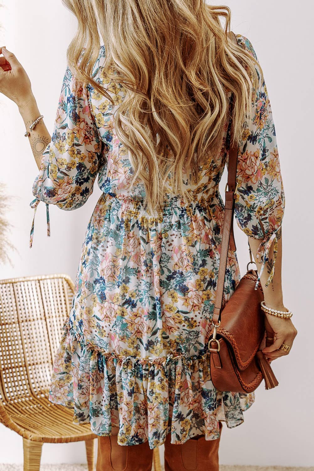 PRE-ORDER: Fall Delight: High Waist Ruffled Dress