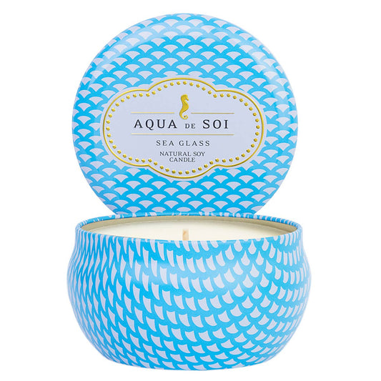 Sea Glass, 9 oz Aqua De Soi Candle Tin