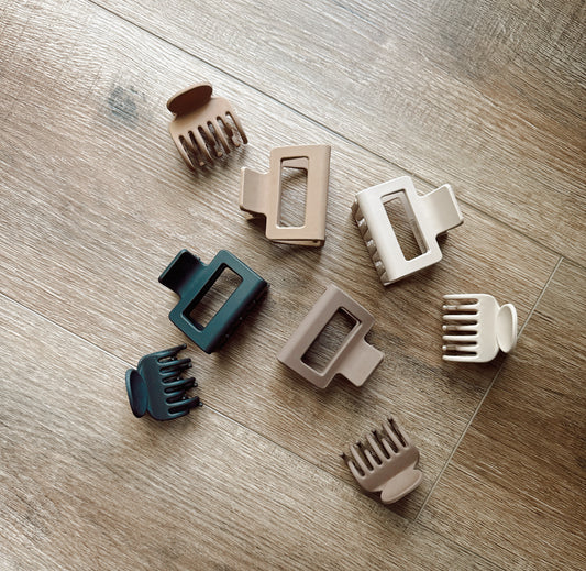 Neutral Fall Claws, matte hair clip pairs